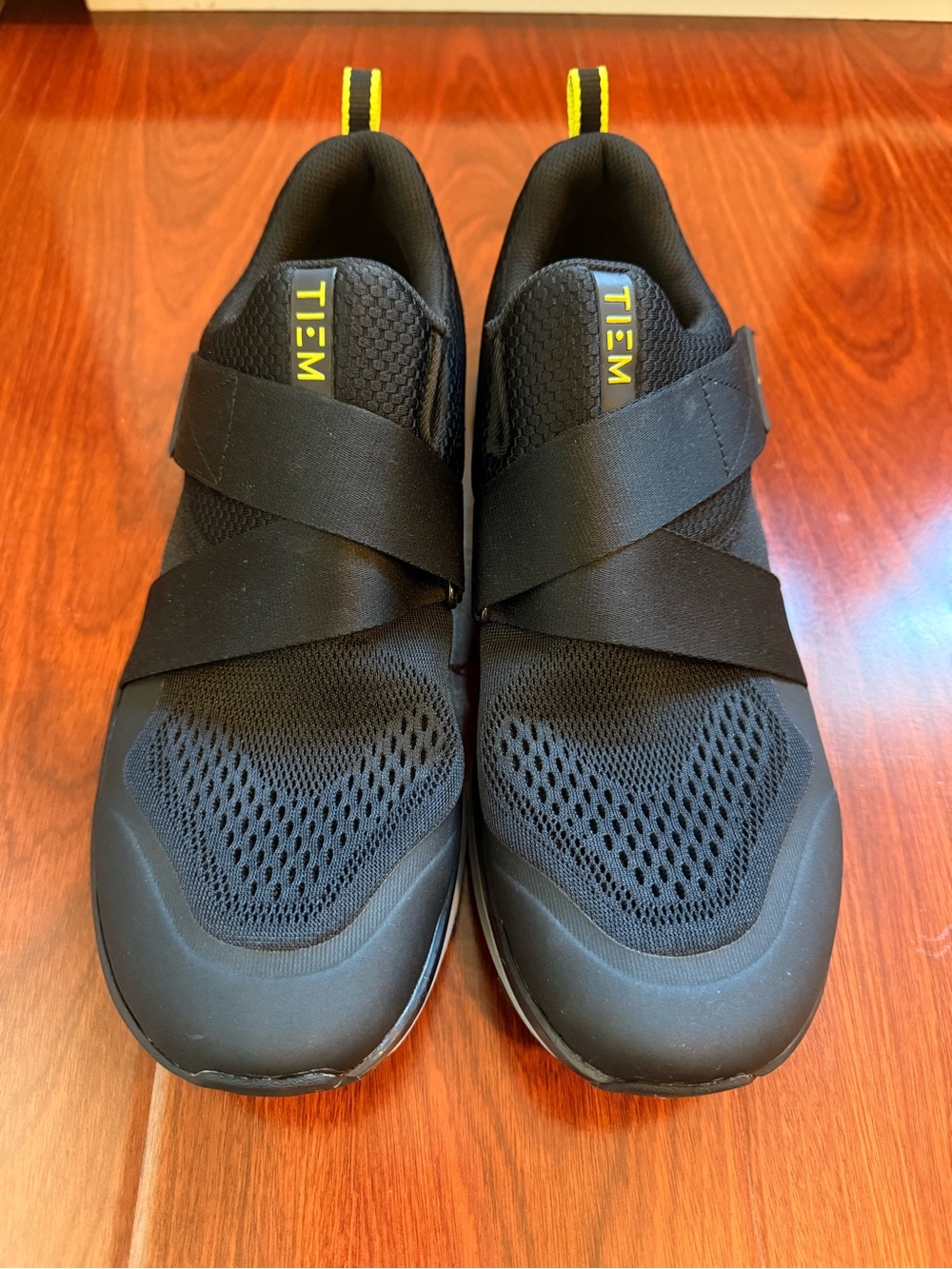 TIEM Slipstream Men’s Cycling Shoes Size 12 Black Citron SPD Spin